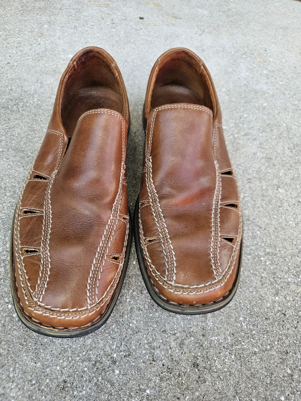 JOSEF SEIBEL Mens Fisherman Loafer Size 41 Brown Leather Slip On Casual Shoes